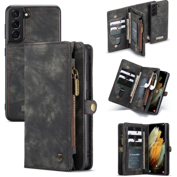 CaseMe-lompakkokotelo, monipaikkainen Samsung Galaxy S21 Ultra Black