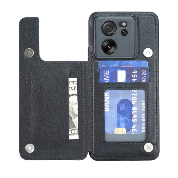 Xiaomi 13T -kotelo piilotetulla lompakolla, musta