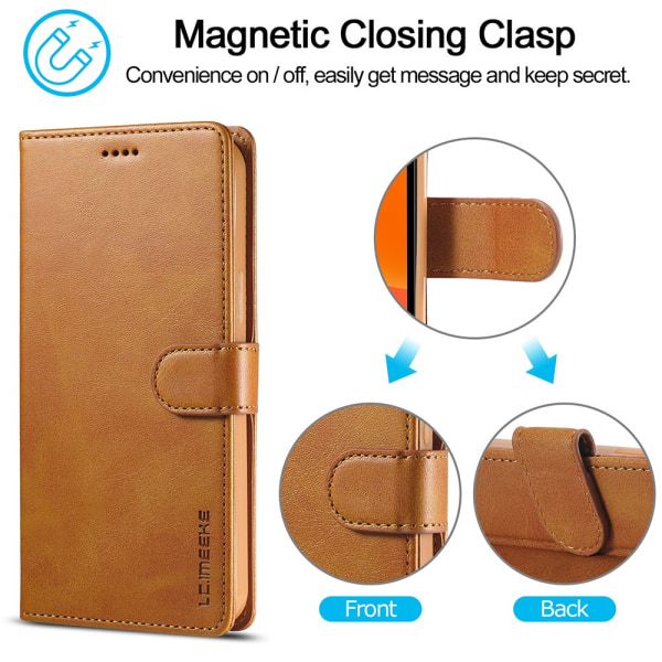 LC.IMEEKE Lompakkokotelo iPhone 13 Mini Cognac