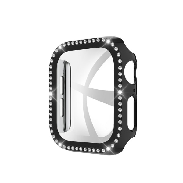 Apple Watchin 38 mm:n kuori ja näytönsuoja, karkaistu lasi, musta
