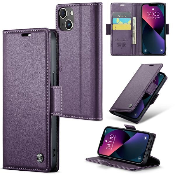 CaseMe Slim Plånboksfodral RFID-skydd iPhone 15 Lila