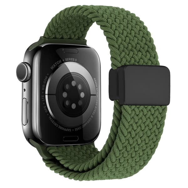 Elastiskt Vävd Nylonarmband Apple Watch Ultra 49mm Grön