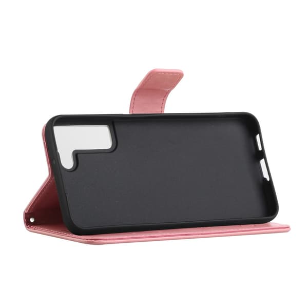 Läderfodral Fjärilar Galaxy S22 Plus Rosa