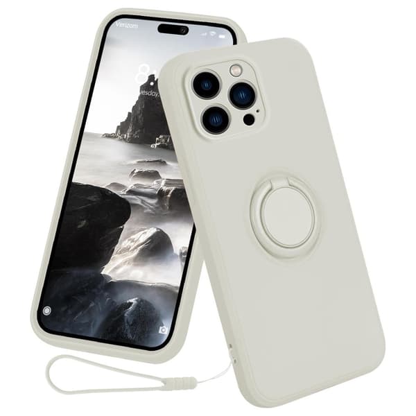 iPhone 16 Pro Skal Med Ringholder Hvid
