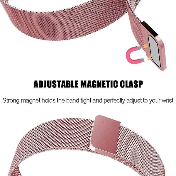 Milanese Loop Armband Fitbit Charge 3/4 Rosa