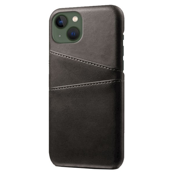 Nahkainen korttikotelo iPhone 15 Plus - Musta