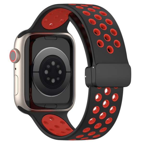 Silikone Sport Rem Apple Watch 38/40/41 mm Sort/Rød