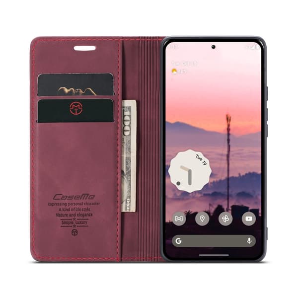 CaseMe Slim Plånboksfodral Google Pixel 9 Pro Röd