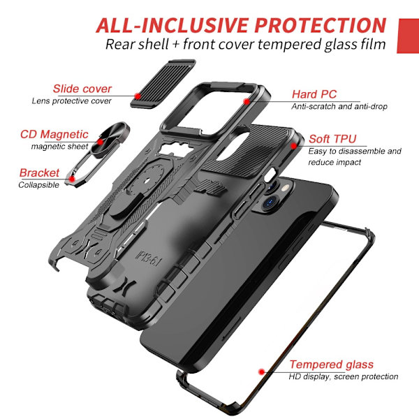 Hybrid Full Protection Case iPhone 13 Black