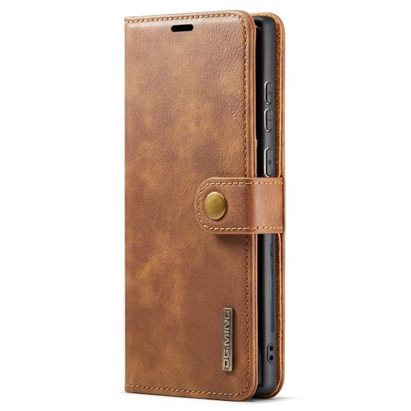 DG.MING 2-in-1 Magnet Wallet Samsung Galaxy S24 Ultra Cognac