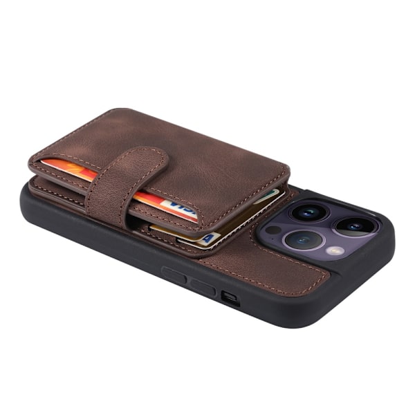 Moni korttipaikka RFID-suojalla iPhone 15 Pro Max Ruskea