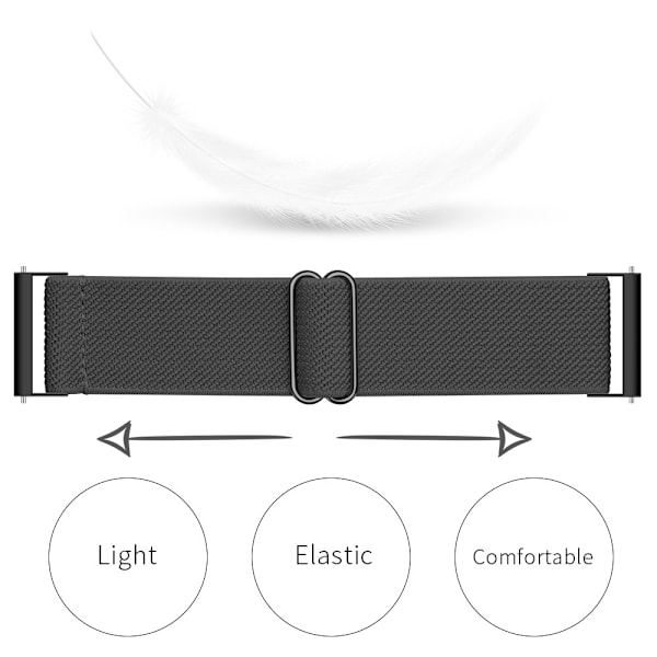 Elastiskt Nylonarmband Samsung Galaxy Watch 7 44mm Mörkgrå