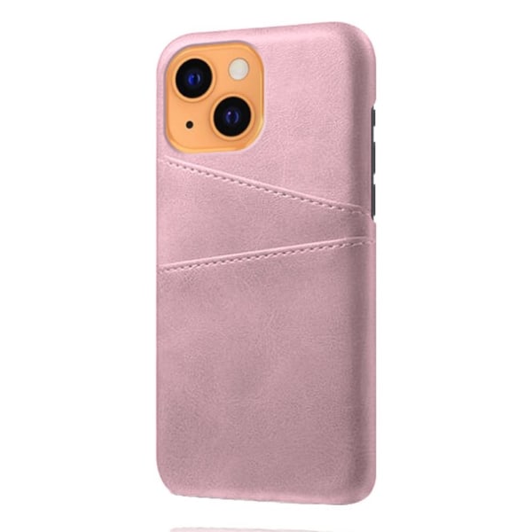 Nahkainen korttikotelo iPhone 13 Mini - Pinkki