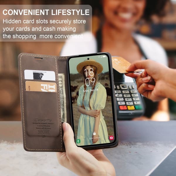CaseMe Slim Plånboksfodral Samsung Galaxy A36 Brun