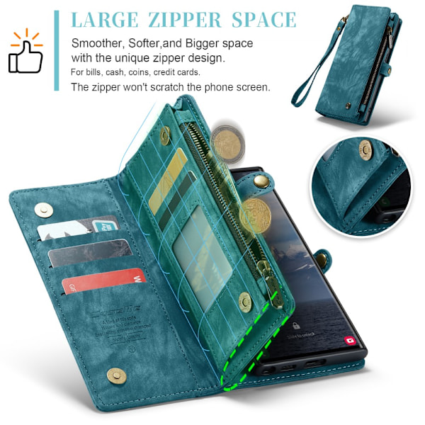 CaseMe Multi-Slot 2 i 1 Pungetui Galaxy S25 Ultra Blå