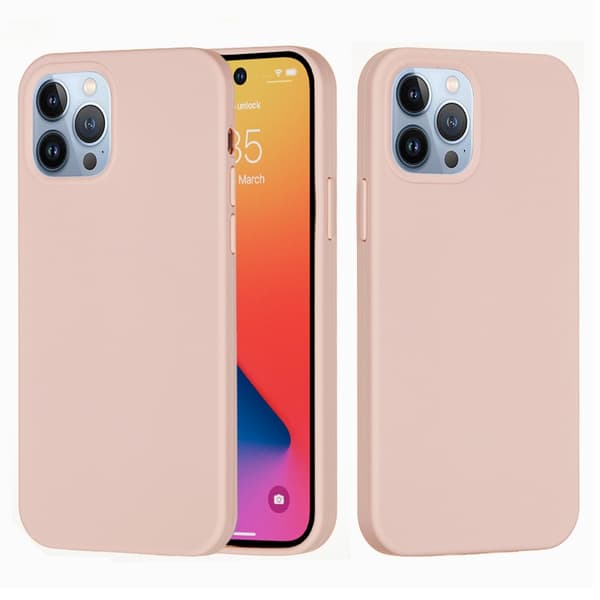 Silikonikuori iPhone 14 Prolle, vaaleanpunainen