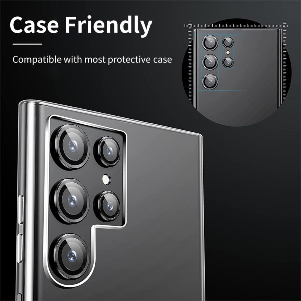 Enkay kamerabeskyttelse Samsung Galaxy S22 Ultra hærdet glas sølv