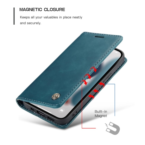 CaseMe Slim Wallet -kotelo iPhone 13 Pro Sininen