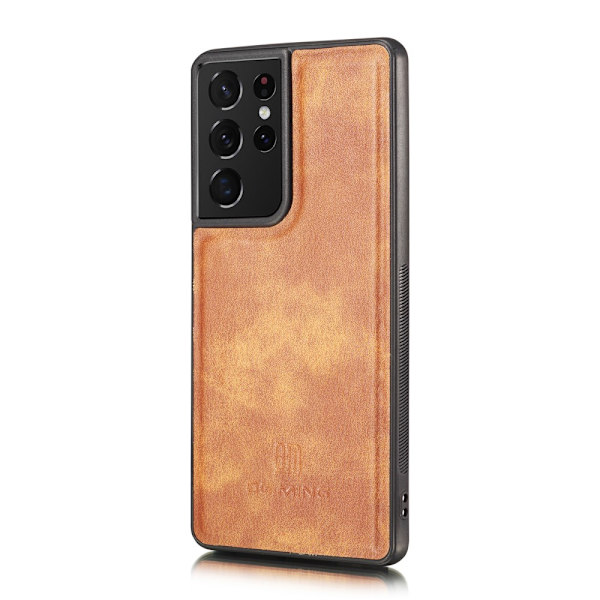 DG.MING 2-in-1 Magnet Plånbok Samsung Galaxy S21 Ultra Cognac