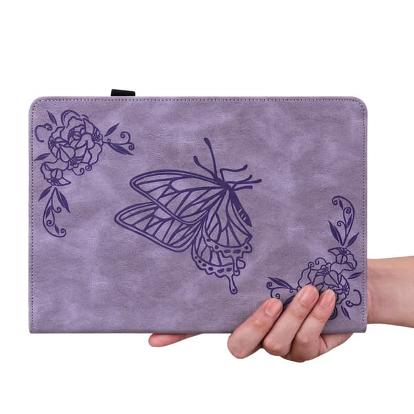 Läderfodral Samsung Galaxy Tab A9 Fjärilar Lila