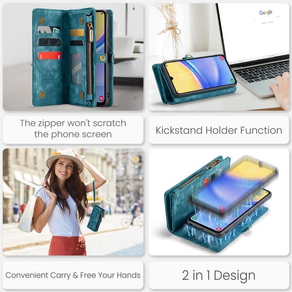 CaseMe Multi-Slot 2 i 1 Plånboksfodral Samsung Galaxy A16 Blå