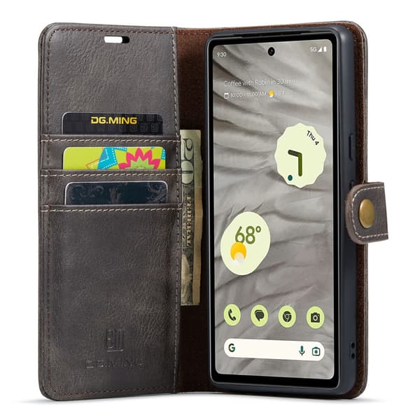 DG.MING 2-i-1 Magnetiskt Plånboksfodral Google Pixel 7a Brun