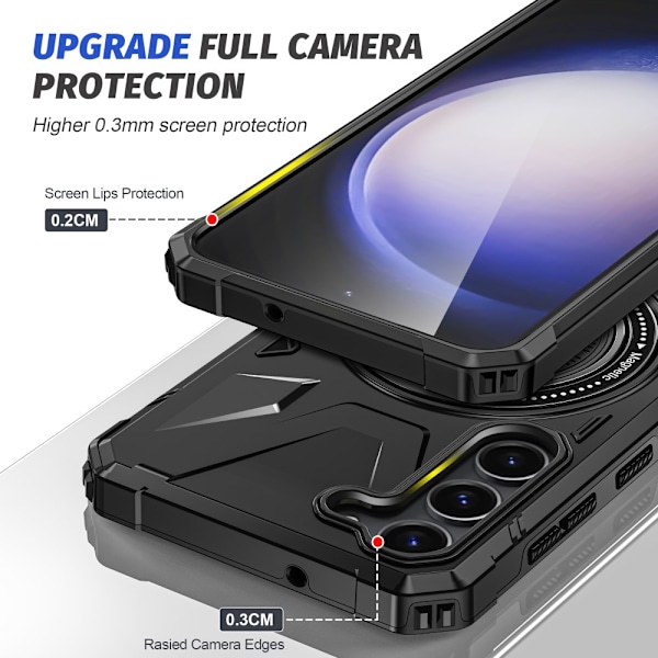 Hybridkuori Samsung Galaxy S25 Plus MagSafe Renkaalla Musta