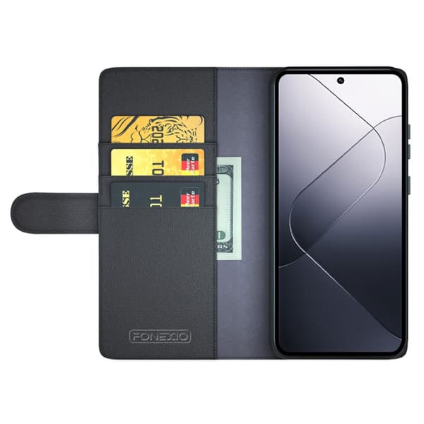 Ægte læderetui Xiaomi 14 Pro Sort