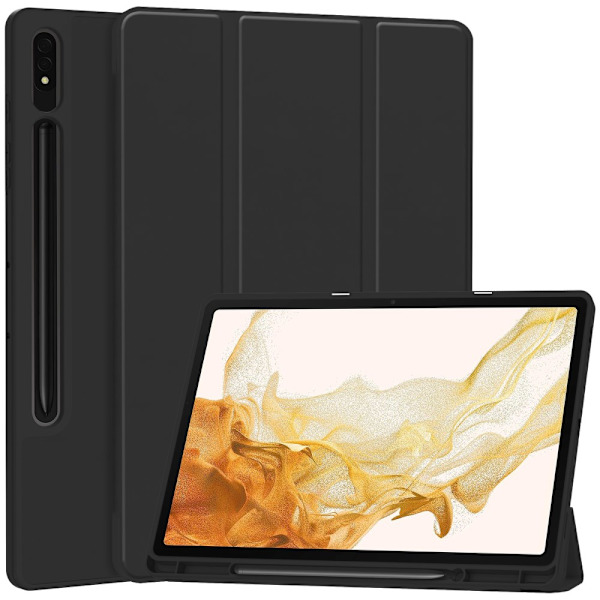 Samsung Galaxy Tab S10 Plus Etui Tri-Fold Med Pen-holder Sort