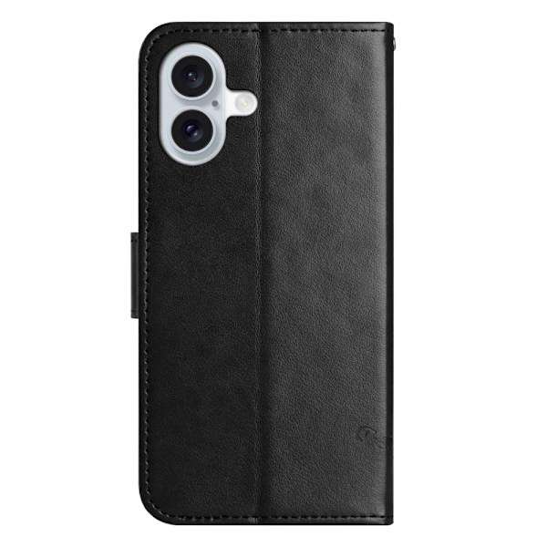 Læderetui Sommerfugle iPhone 16 Plus Sort