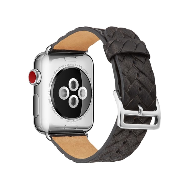 Vævet læderarmbånd Apple Watch 38/40/41 mm Sort