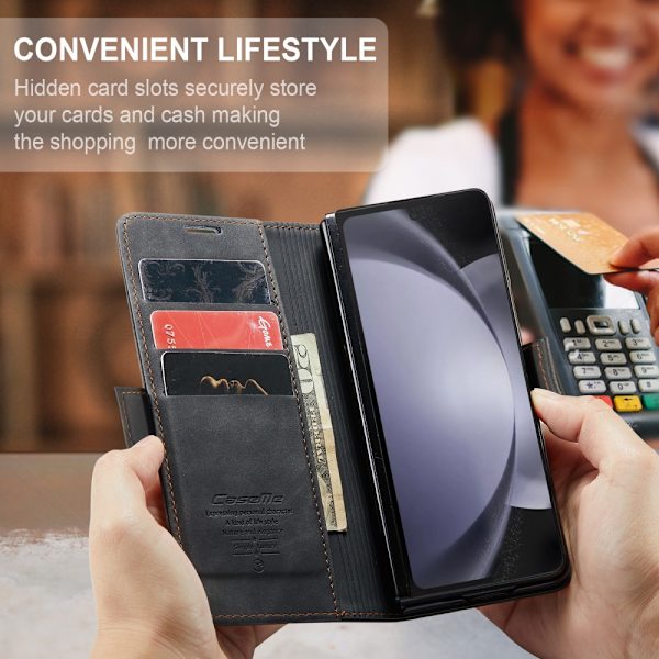 CaseMe Slim Lompakkokotelo Samsung Galaxy Z Fold 5 Musta