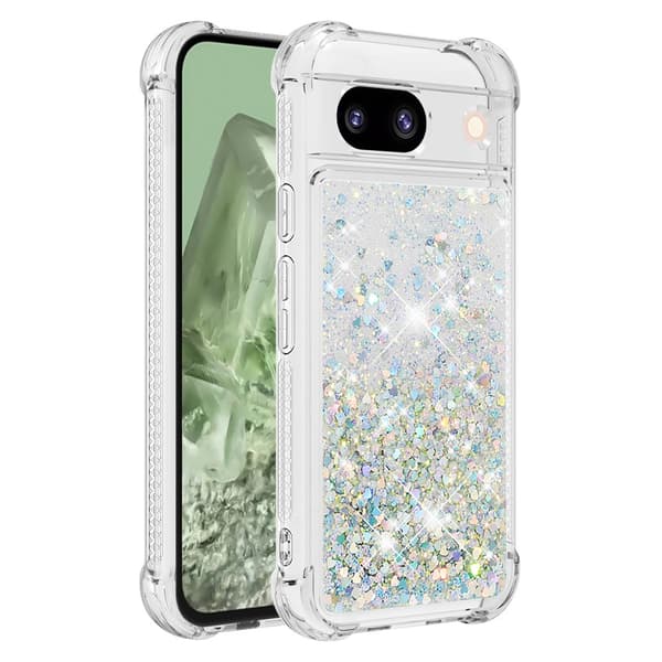 Glitter Bling TPU Skal Google Pixel 8a Silver