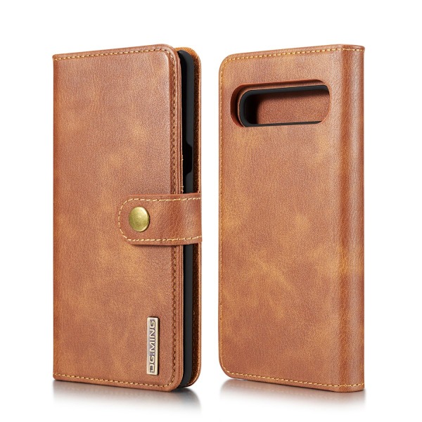 DG.MING 2-in-1 Magnet Plånbok Samsung Galaxy S10 Cognac