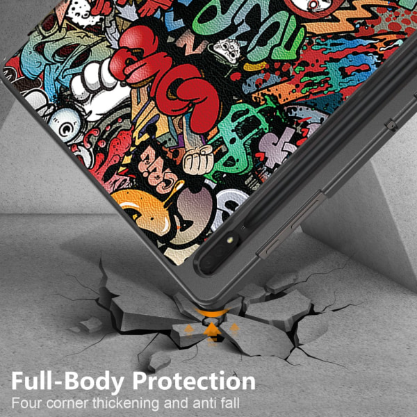 Samsung Galaxy Tab S9 Ultra Fodral Tri-fold Graffiti