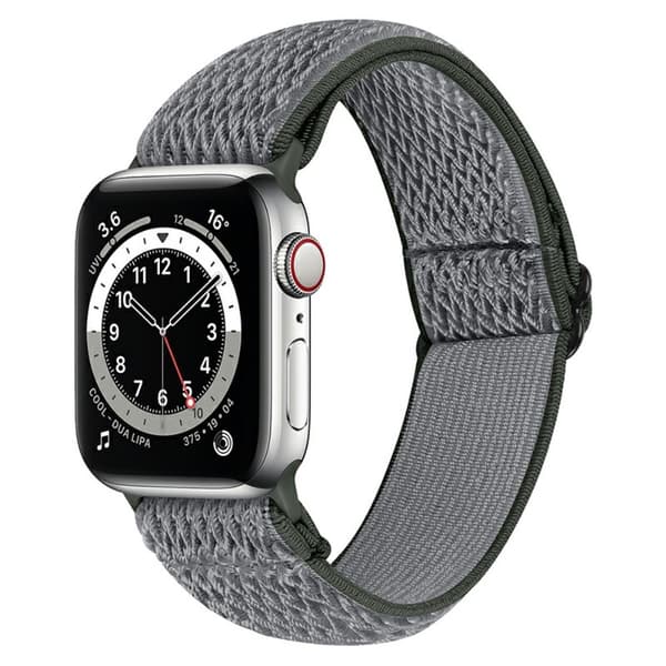 Flettet nylonrem Apple Watch 41mm Series 9 Grøn/Grå