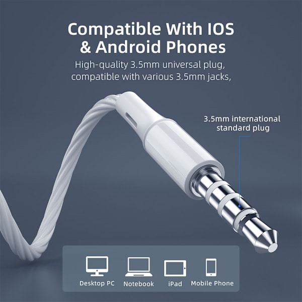 Essager Earbud 3.5mm -kuulokkeet 1.2m Musta