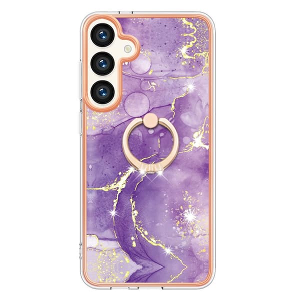 Etui med Ringholder til Samsung Galaxy S24 Plus Lilla Marmor