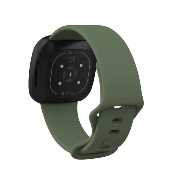 Fitbit Versa 3/Sense -tummanvihreä silikoniranneke