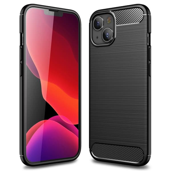 Carbon Stöttåligt TPU Skal iPhone 14 Plus Svart