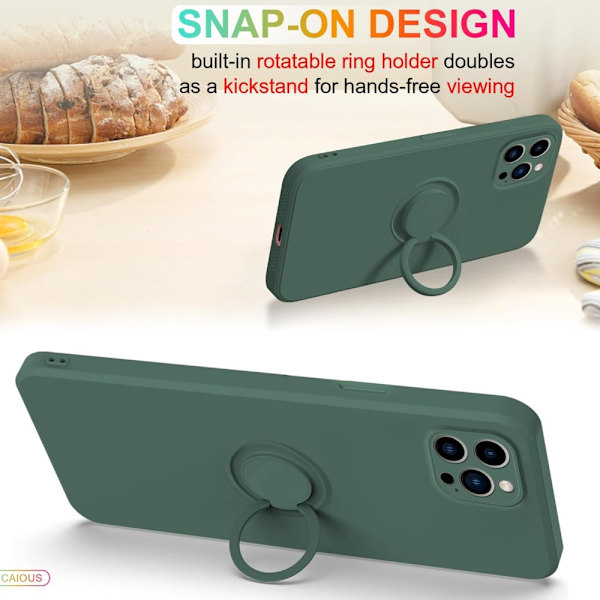 iPhone 16 Pro Max Skal Med Ringhållare Grön