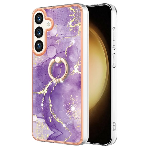Kotelo Sormustelineellä Samsung Galaxy S24 Purple Marble