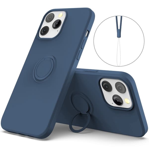 iPhone 14 Pro Max -kuori, jossa rengaspitime, tummansininen