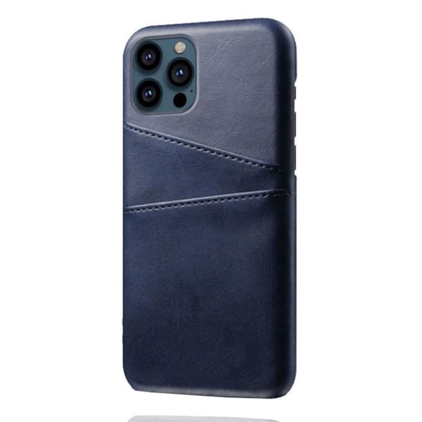 Læderskal med kortholder iPhone 13 Pro Blå
