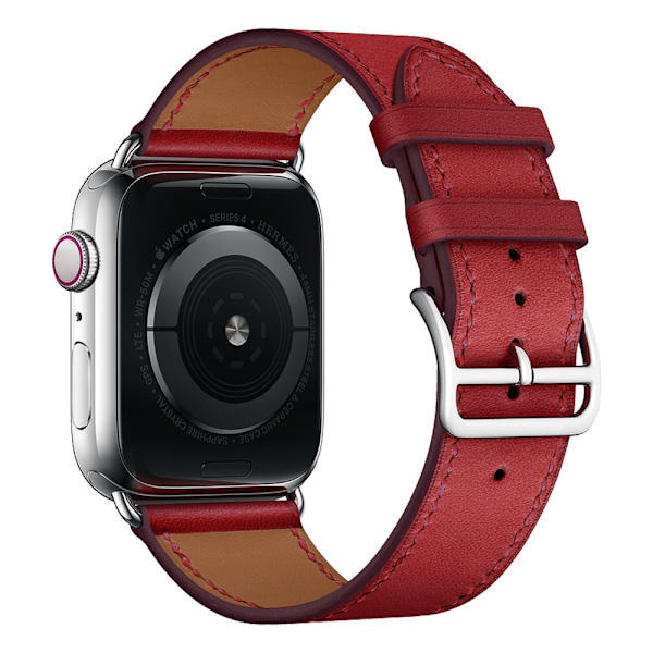 Aito Nahkainen Ranneke Apple Watch Series 10 42mm Punainen