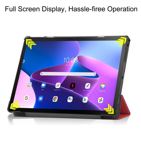 Lenovo Tab M10 Plus (3. sukupolvi) -kotelo, kolminkertainen, punainen