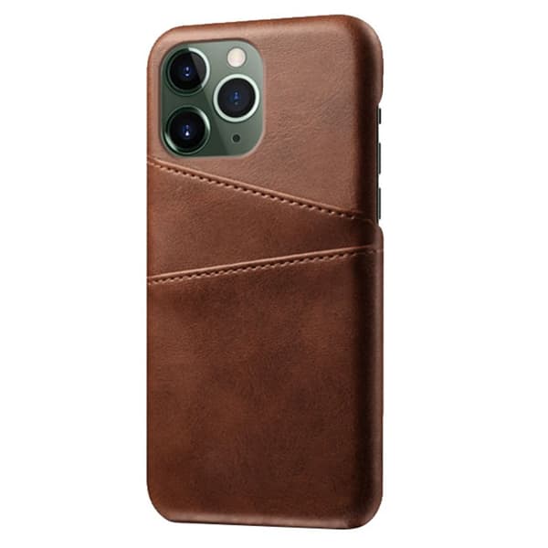 Nahkainen korttikotelo iPhone 14 Pro Max - Ruskea