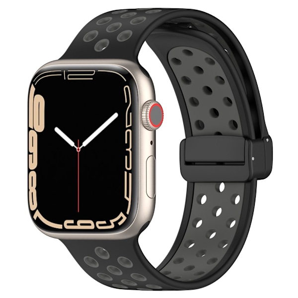 Silikonarmband Sport Apple Watch Series 10 46mm Svart/Grå