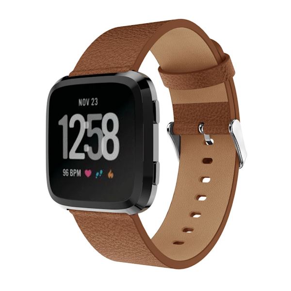 Läderarmband Fitbit Versa/Versa 2 Brun