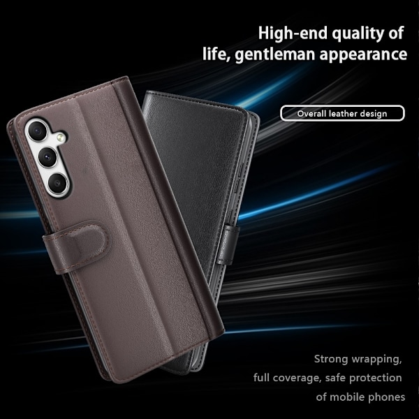 Äkta Läderfodral Samsung Galaxy A35 Svart
